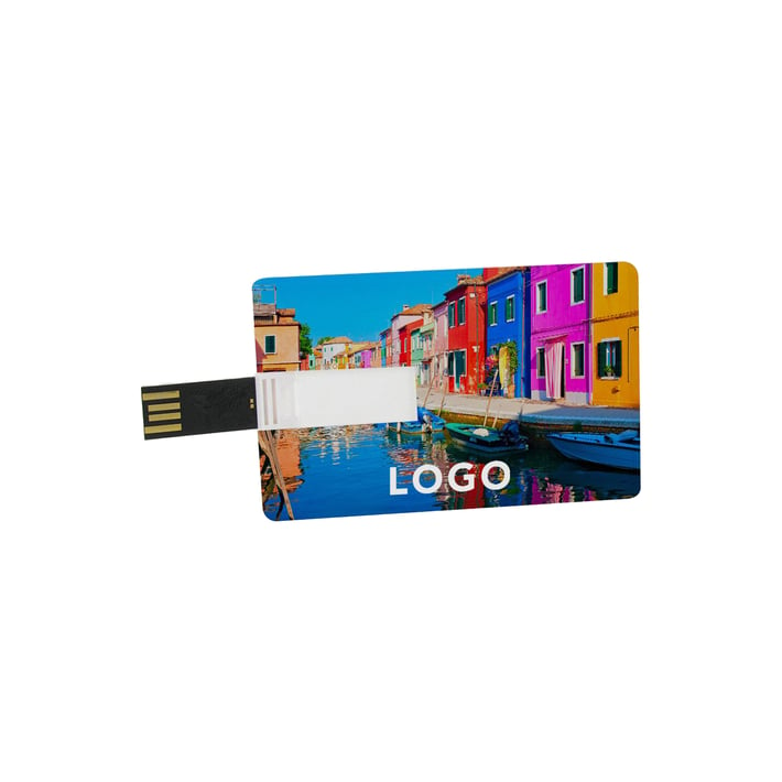 USB флаш памет Credit Card, USB 2.0, 16 GB, без лого, бяла