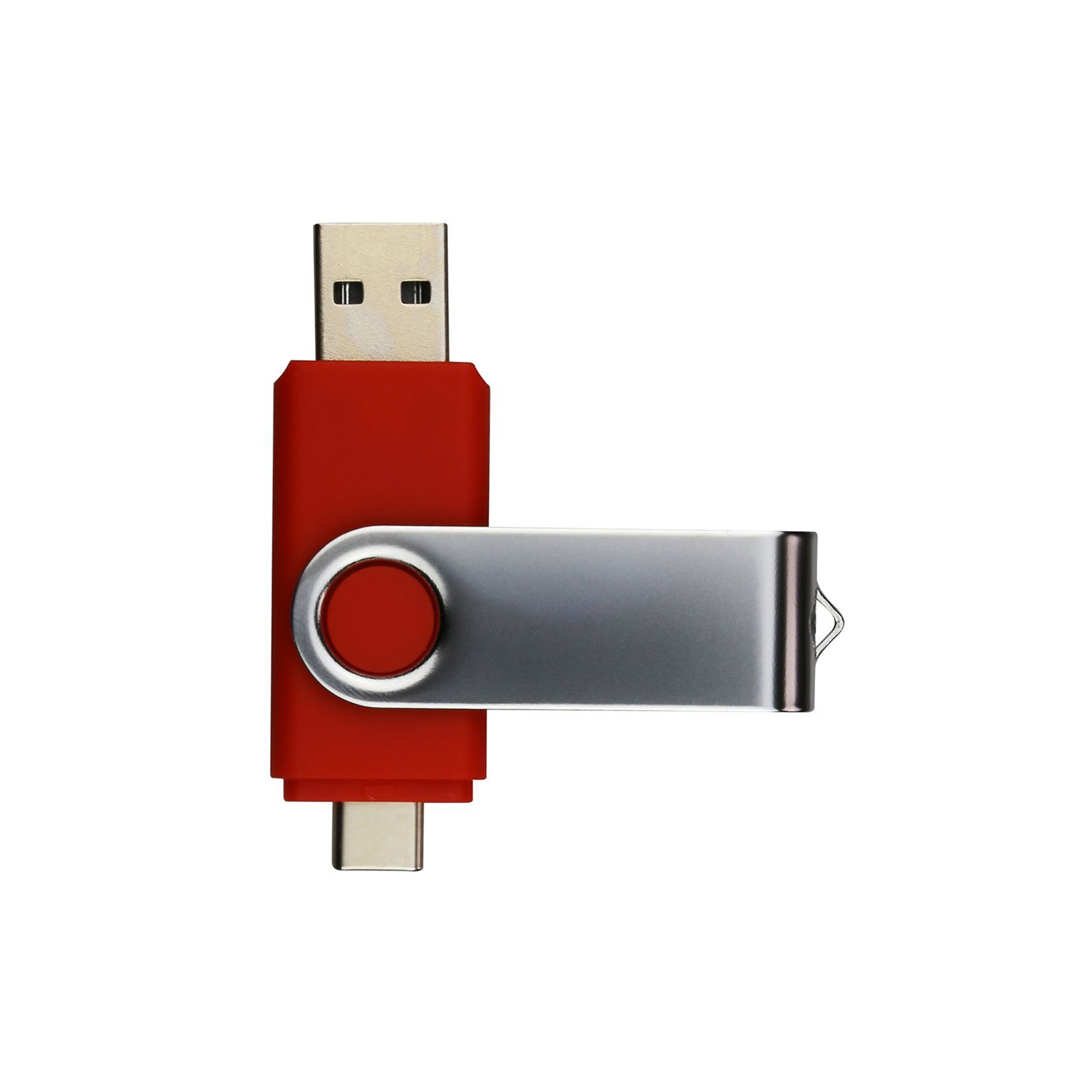 USB флаш памет Swivel, USB 3.0, 16 GB, Type-C OTG, червена