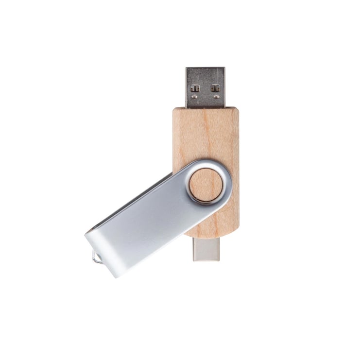 USB флаш памет Swivel Wood, 32 GB, USB 2.0, USB Type C