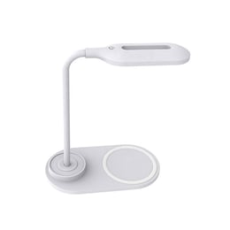 Настолна лампа, 10 LED, с безжично зарядно за телефон, 15 W