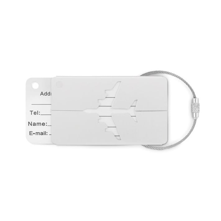 More Than Gifts Етикет за багаж Fly Tag, алуминиев, сребрист мат