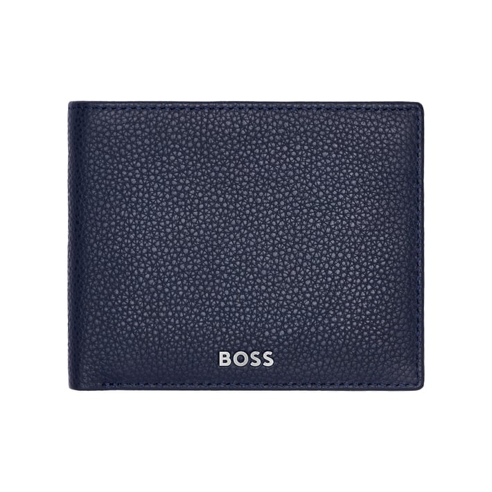 Hugo Boss Портфейл Classic Grained, с капак, тъмносин