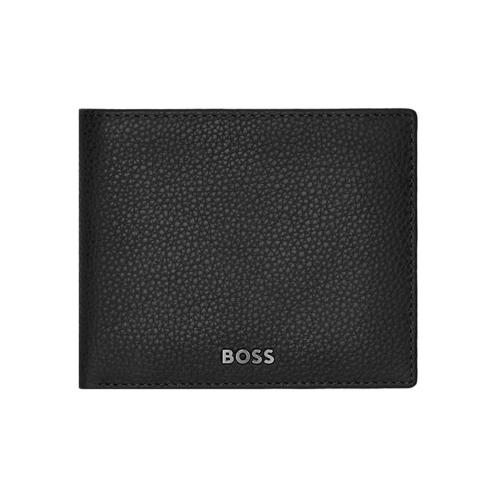 Hugo Boss Портфейл Classic Grained, с капак и отделение за монети, черен