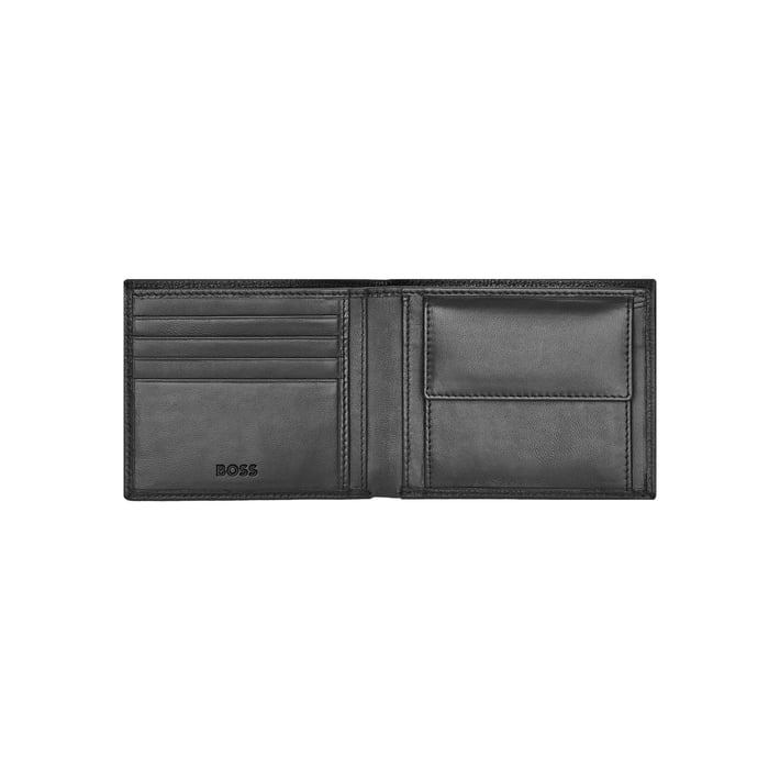 Hugo Boss Портфейл Classic Grained, с отделение за монети, черен