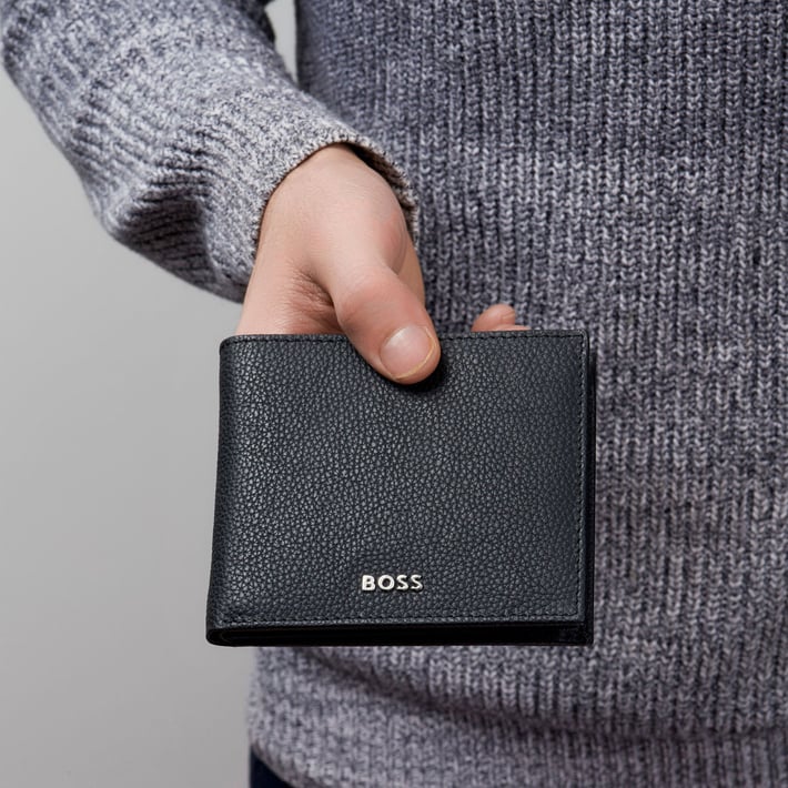 Hugo Boss Портфейл Classic Grained, черен