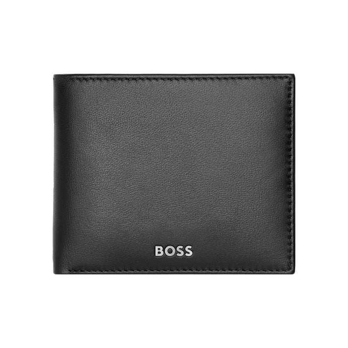 Hugo Boss Портфейл Classic Smooth, с капак, черен