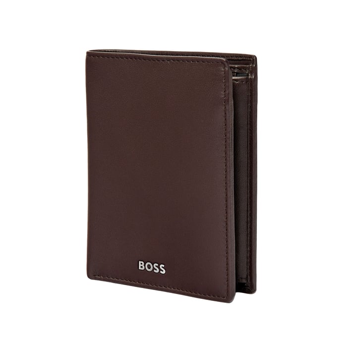 Hugo Boss Портфейл Classic Smooth, вертикален, с капак, кафяв