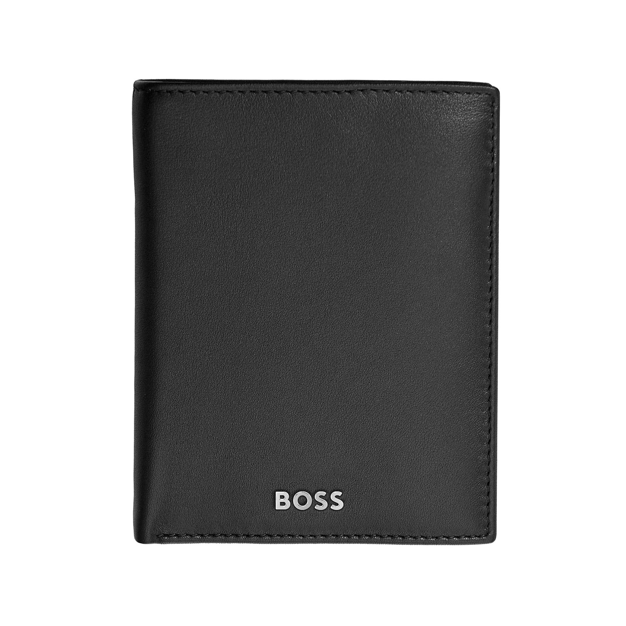 Hugo Boss Портфейл Classic Smooth, вертикален, с капак, черен