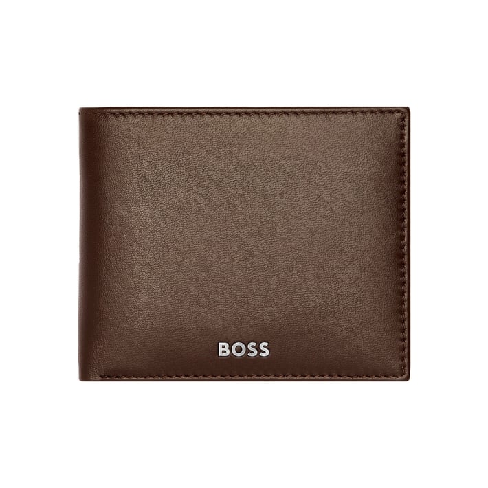 Hugo Boss Портфейл Classic Smooth, с отделение за монети, кафяв