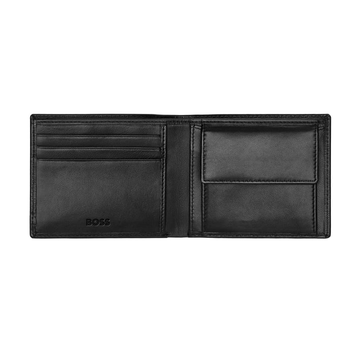 Hugo Boss Портфейл Iconic, с монетник, черен