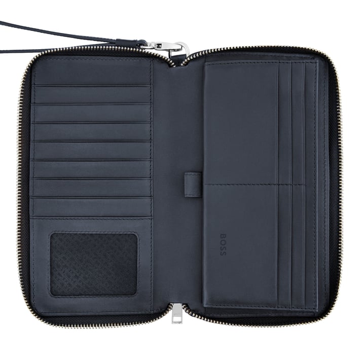 Hugo Boss Портфейл за пътуване Classic Grained, тъмносин