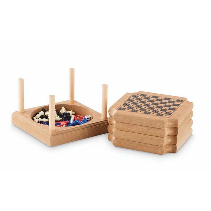 More Than Gifts Подложки за чаши Coastgame, корк и MDF, с 4 игри