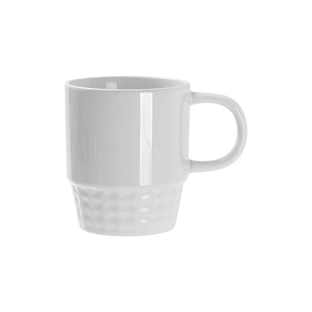 BESTSUB Чаша Stacking, керамична, с дръжка, 300 ml, бяла