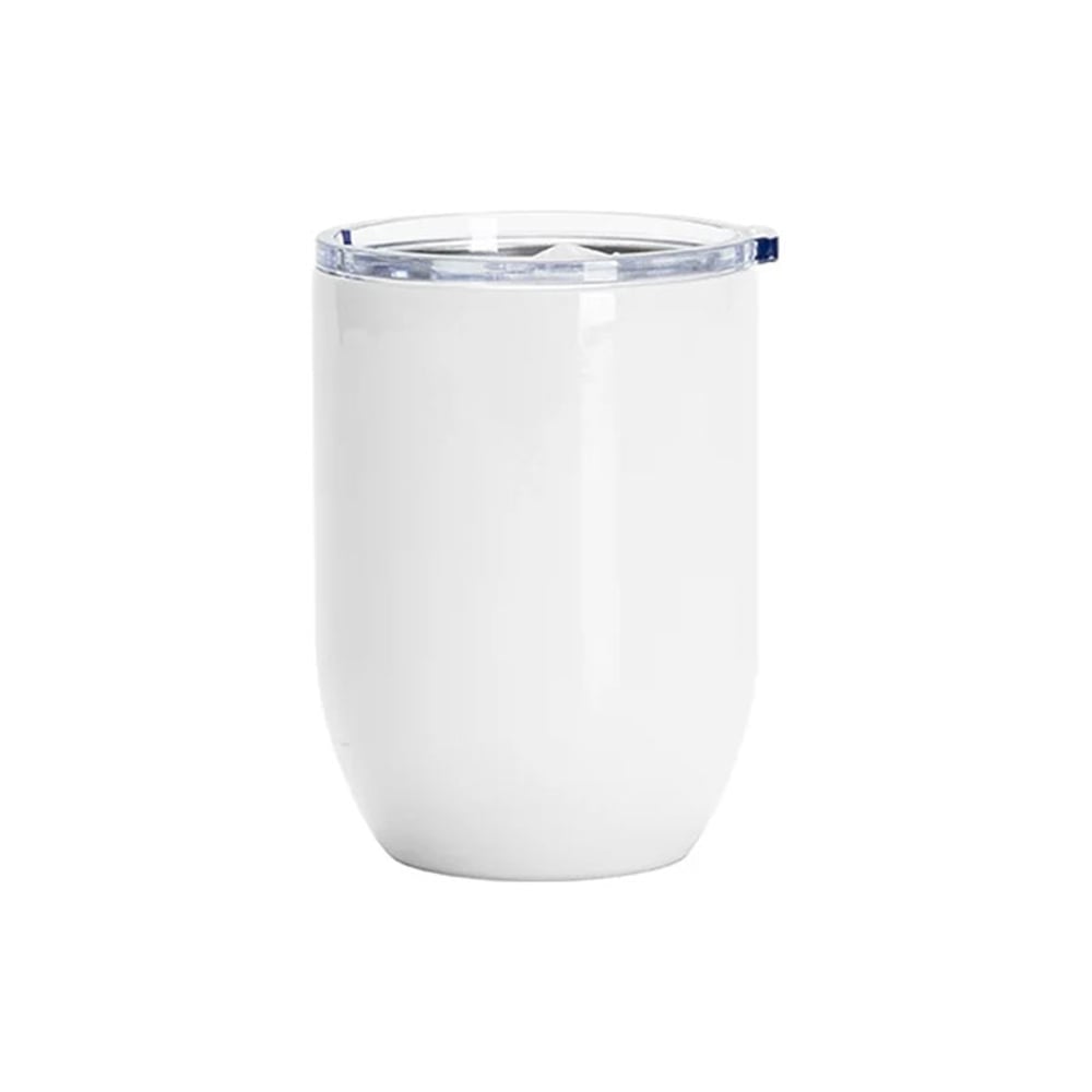 BESTSUB Чаша за вино, с капак, неръждаема стомана, 450 ml, бяла