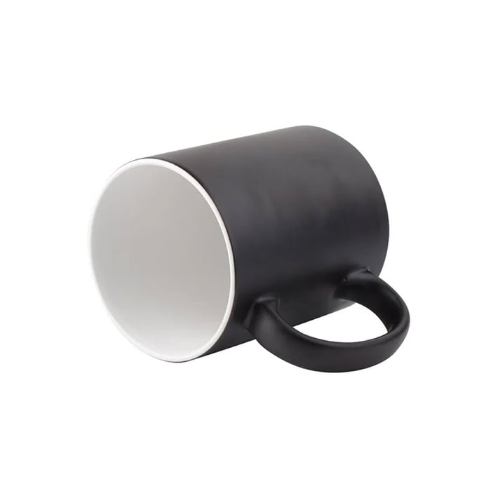 BESTSUB Магическа чаша, керамична, с дръжка, 330 ml, черен мат