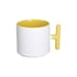 BESTSUB Чаша, керамична, с Т-образна дръжка, 270 ml, бяло-жълта