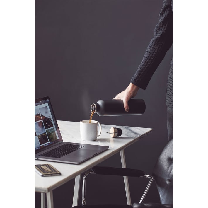 Термос Vinga, двустенен вакуум, 1 L, черен