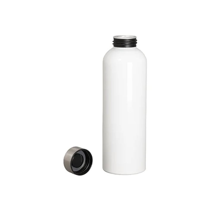 BESTSUB Бутилка, спортна, алуминиева, със сребриста капачка, 700 ml, бяла