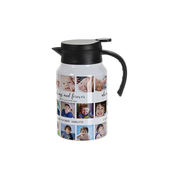 BESTSUB Термокана, с дръжка и капак, 1.5 L, бяло-черна