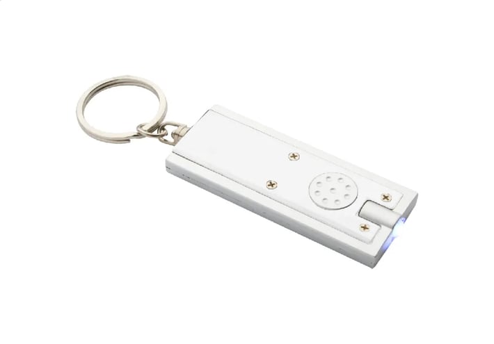 Cool Ключодържател Urban, с LED фенерче, рециклирана ABS пластмаса, с батерия, бял