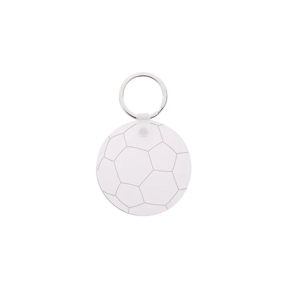 BESTSUB Ключодържател Футболна топка, фазер, диаметър 5.5 cm, бял