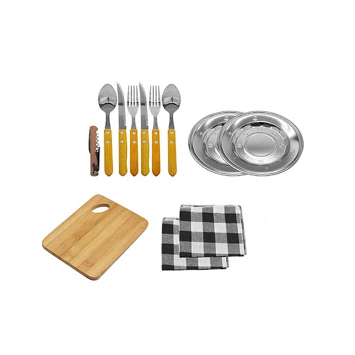 Picnic Комплект кухненска посуда, в бял калъф