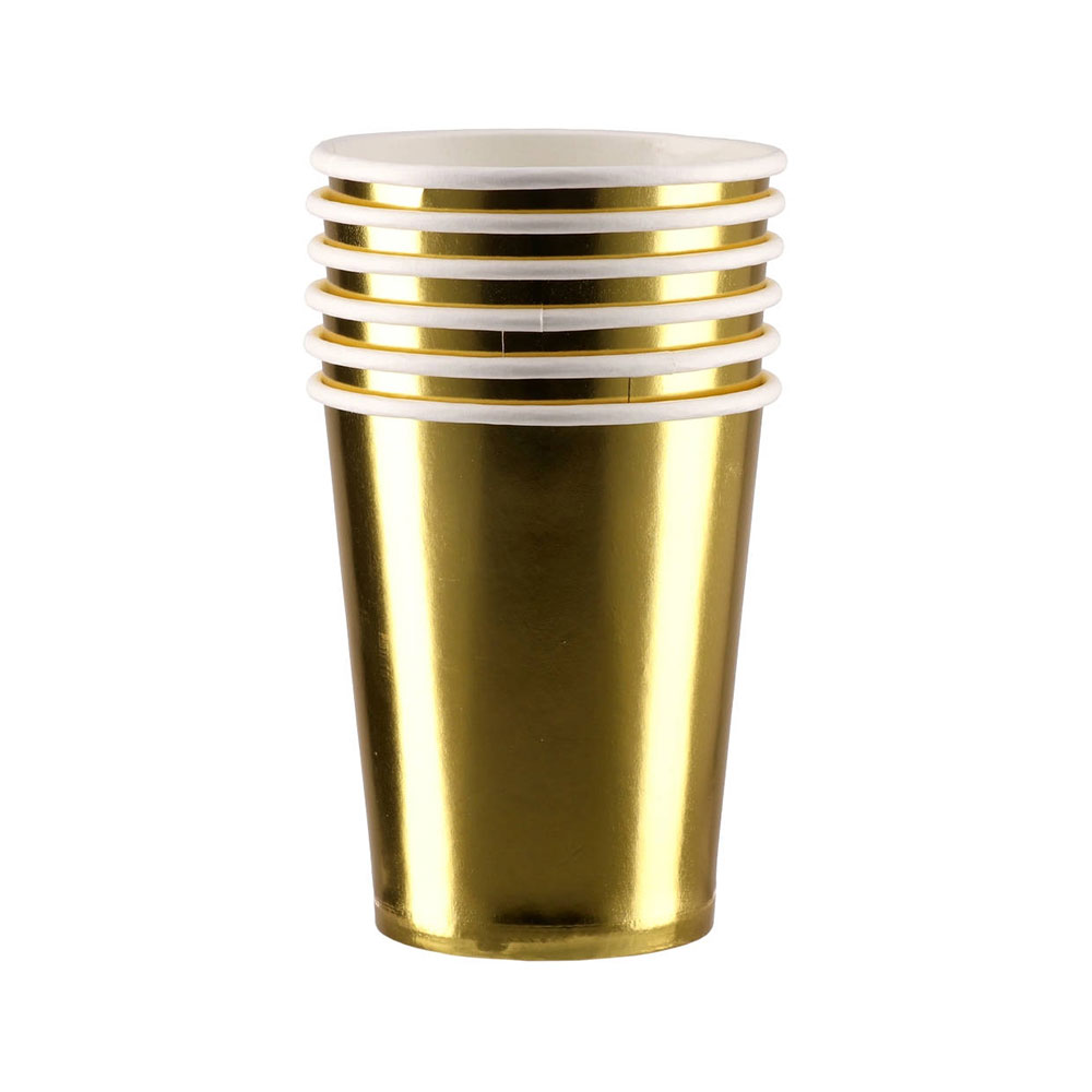 Парти чаши Festa, златисти, 6 броя