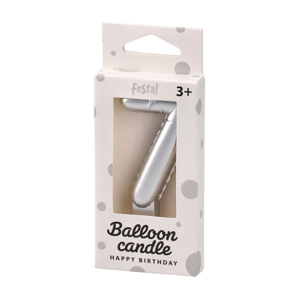 Свещ за торта Festa, цифра 7, сребриста