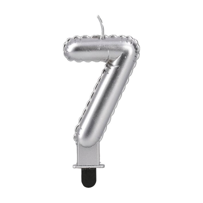 Свещ за торта Festa, цифра 7, сребриста