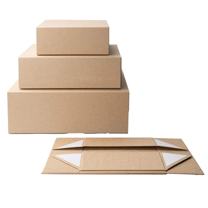Office 1 Кутия Natural, с магнитно затваряне, сгъваема, 28 х 20 х 9 cm, кафява