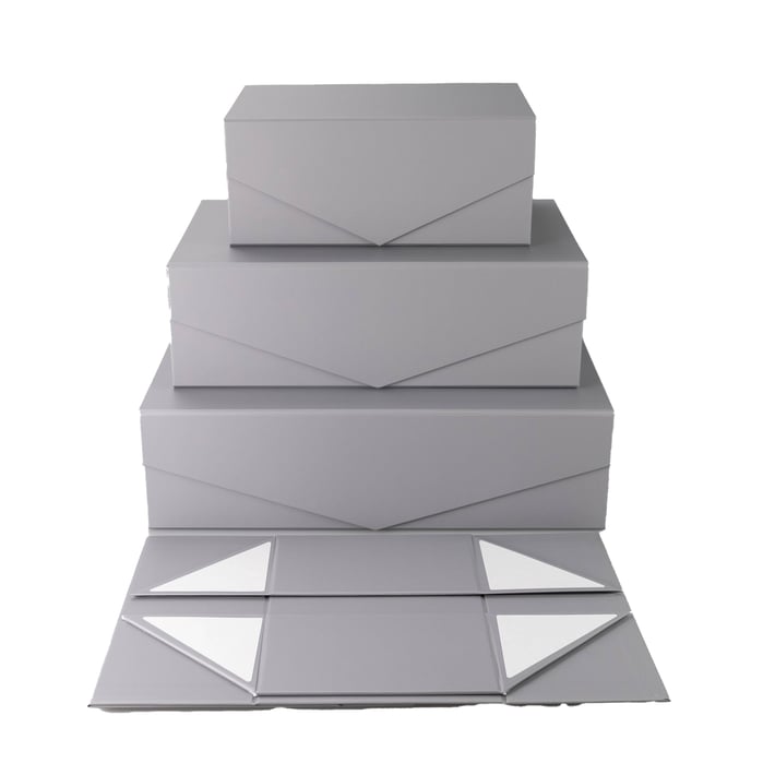Office 1 Кутия Matt, с магнитно затваряне, сгъваема, 23 х 15 х 10 cm, сива