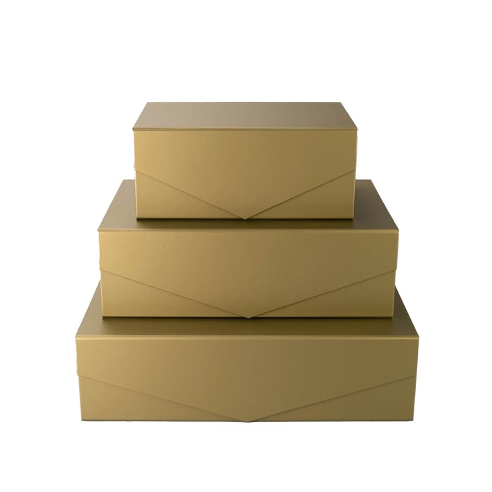 Office 1 Кутия Matt, с магнитно затваряне, сгъваема, 23 х 15 х 10 cm, златиста