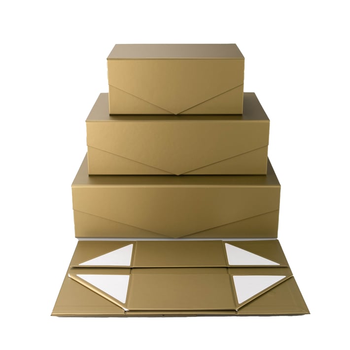 Office 1 Кутия Matt, с магнитно затваряне, сгъваема, 23 х 15 х 10 cm, златиста