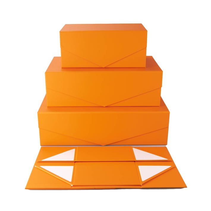 Office 1 Кутия Matt, с магнитно затваряне, сгъваема, 23 х 15 х 10 cm, оранжева