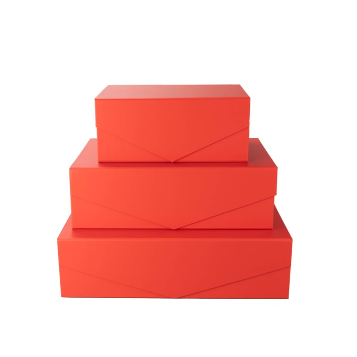 Office 1 Кутия Matt, с магнитно затваряне, сгъваема, 23 х 15 х 10 cm, червена
