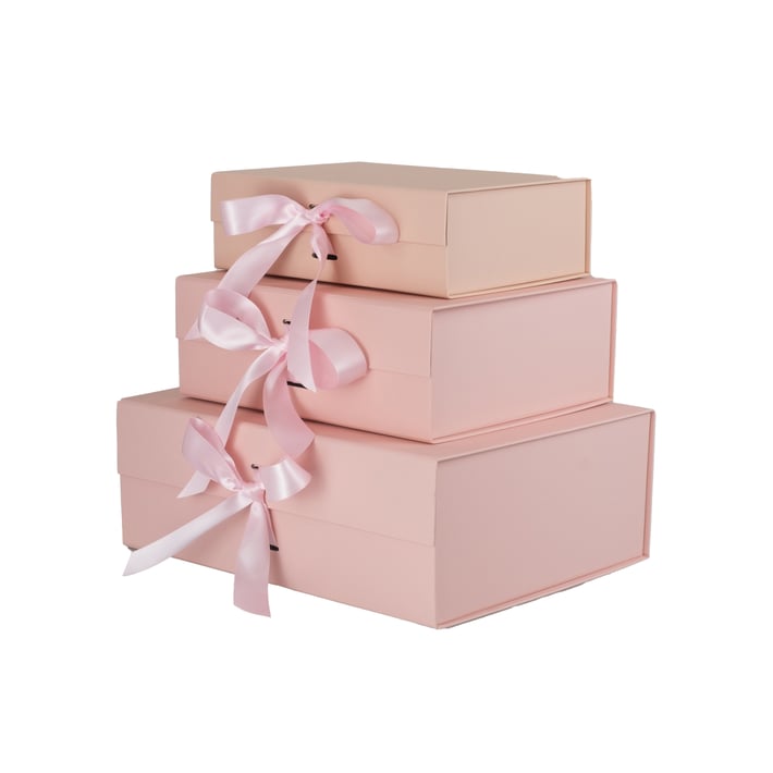 Office 1 Кутия Gift Box, с магнитно затваряне, сгъваема, 26 х 23 х 9.5 cm, розова