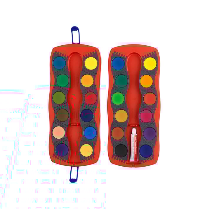Faber-Castell Акварелни бои Connector, 24 цвята, червена палитра