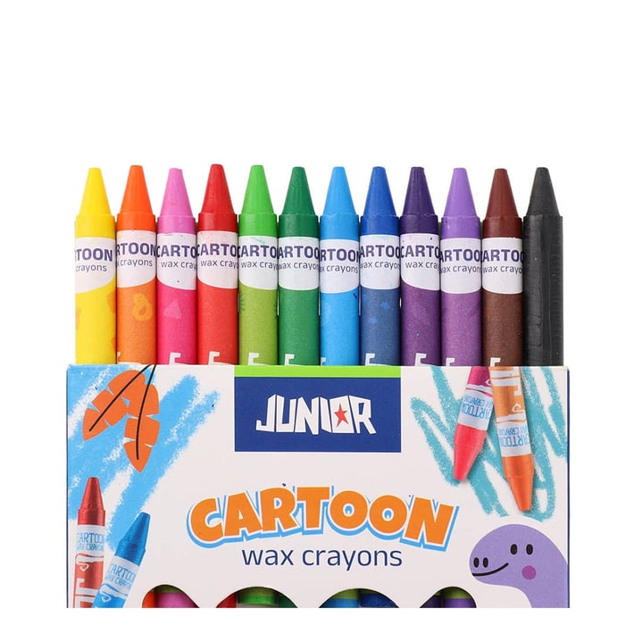Восъчни пастели Junior Cartoon, 12 цвята
