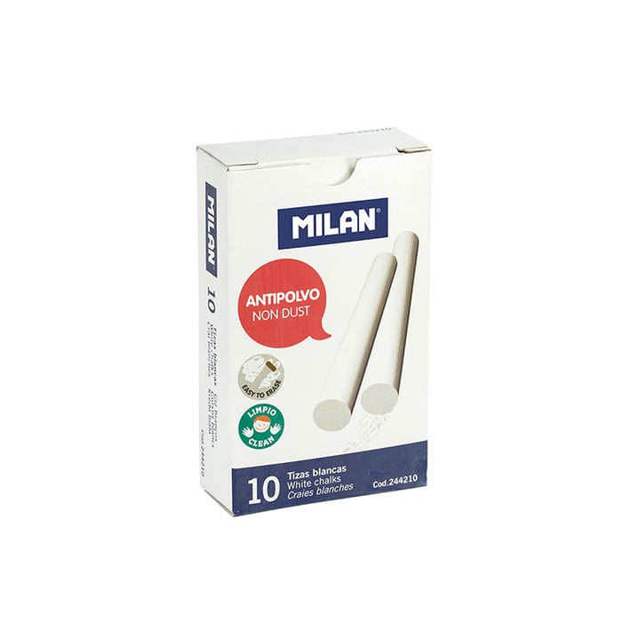 Milan Тебешир, бял, безпрахов, 10 броя, опаковка 160