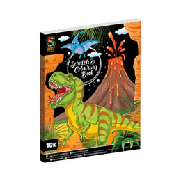 Grafix Комплект за издраскване и оцветяване Динозавър, 10 листа