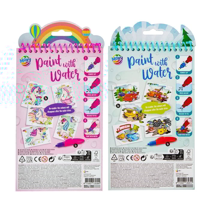 Moxy Комплект за рисуване с вода, с включена химикалка, асорти, 48 броя