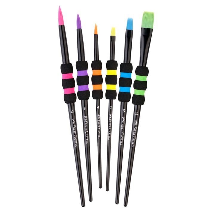 Faber-Castell Четки за рисуване Black Edition, № 2, 4, 6, 8, 10 и 12, кръгли и плоски