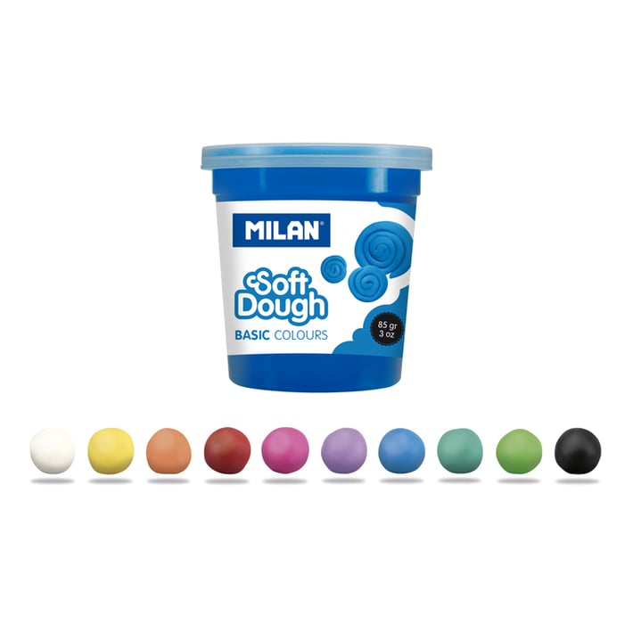 Milan Тесто за моделиране Soft Dough, 85 g, 10 цвята