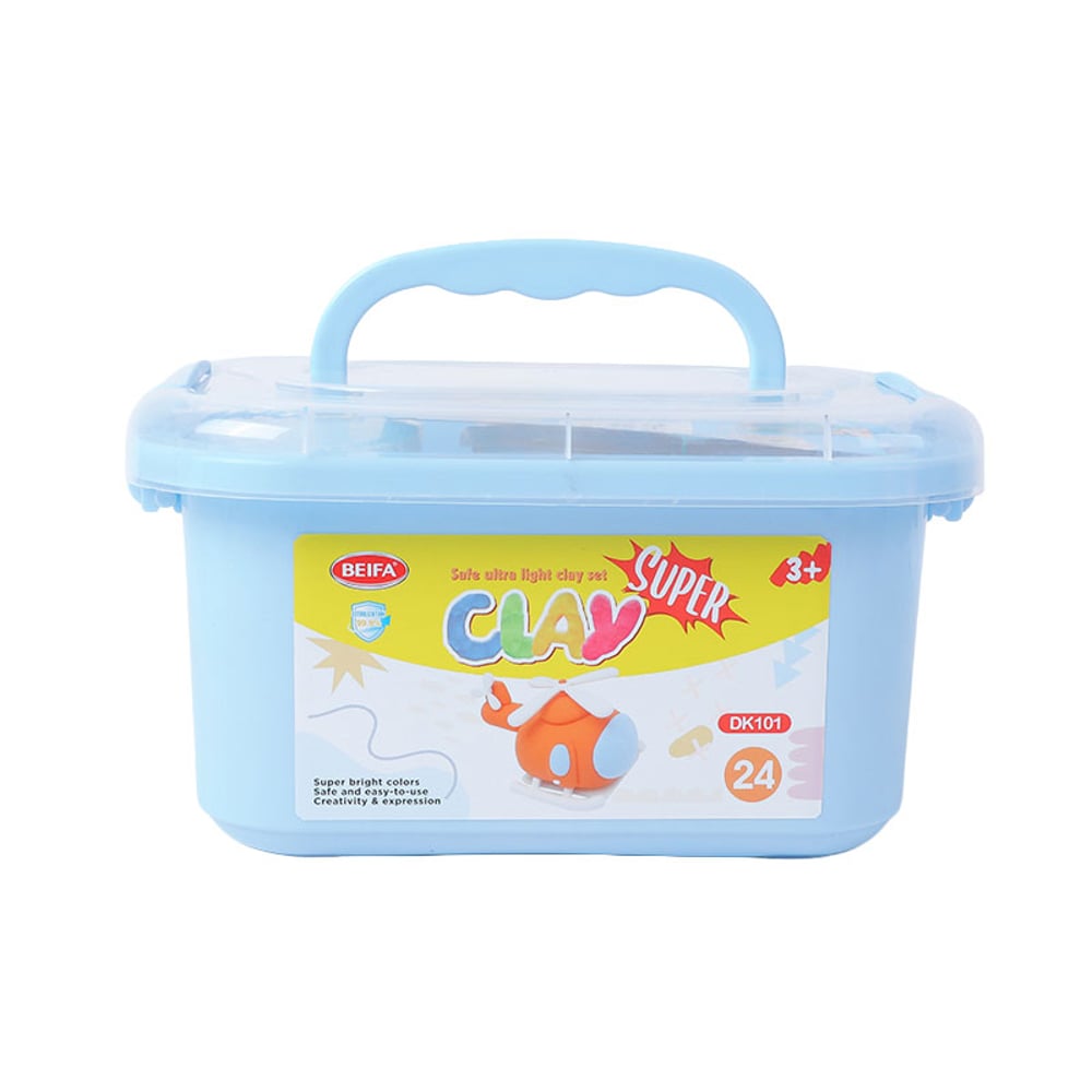 Beifa Пластилин, в кутия с дръжка, 240 g, 24 цвята