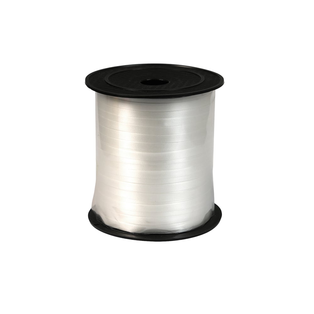 Лента-панделка, гланц, 0.5 cm, 200 m, бяла