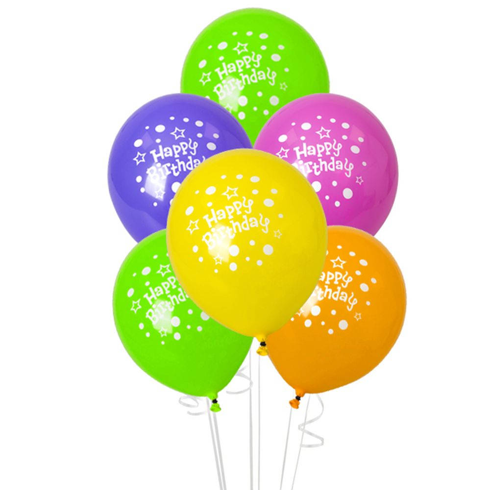 Балони Festa, с надпис Happy Birthday, 8 броя