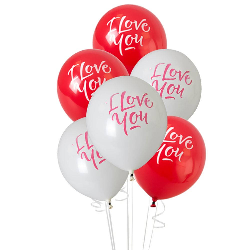 Балони Festa, с надпис I love you, 8 броя