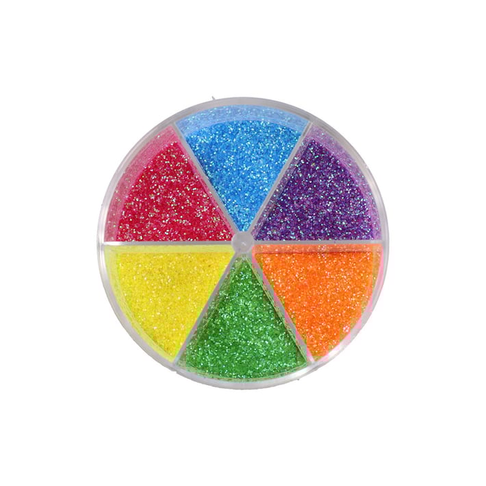 Брокат Junior, неонови цветове, 50 g, 6 цвята