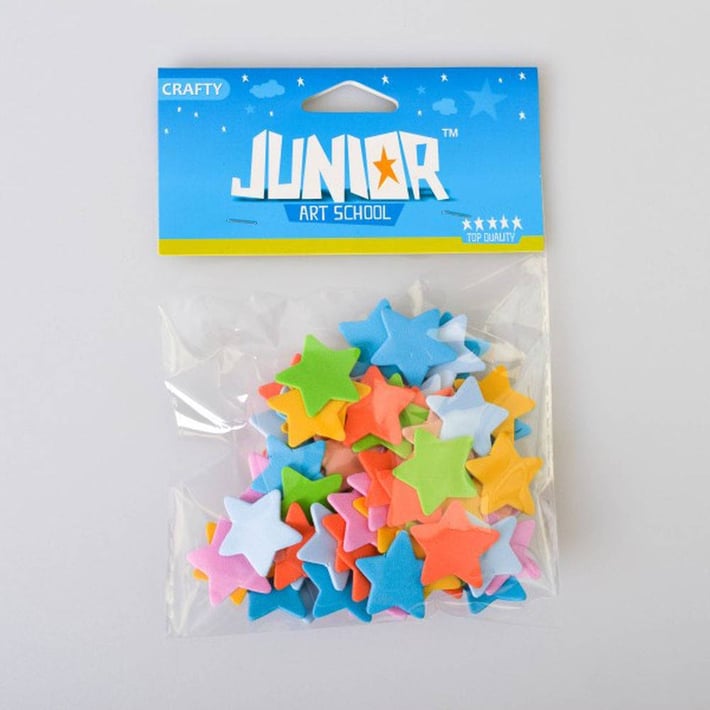 Звезди от пяна за декорация Junior, 80 броя