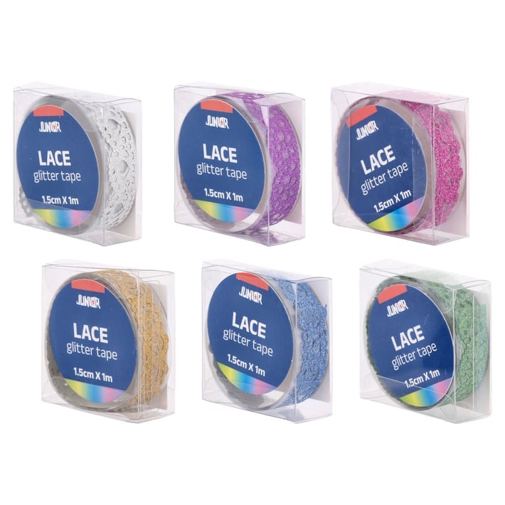 Самозалепваща се лента Junior, с брокат, асорти